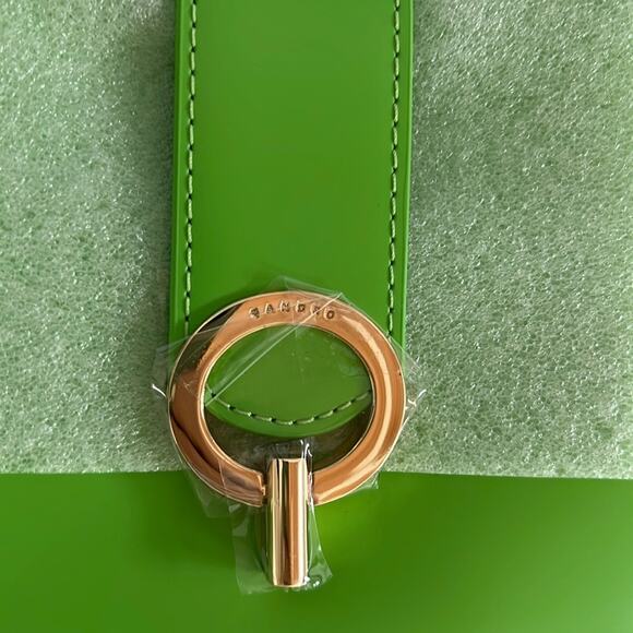 NWT $385 SANDRO Sweet Janet Chain Bag Vert Pomme Apple Green - Picture 7 of 13